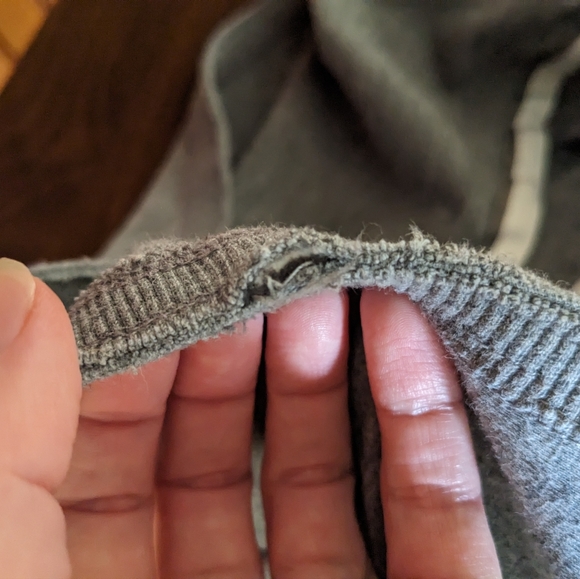 Poof Short Sleeve Grey Hoodie Sweatshirt Top - Picture 12 of 13